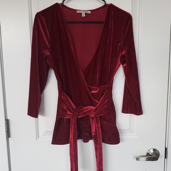 Express Tops - EXPRESS | Red Velvet Blouse